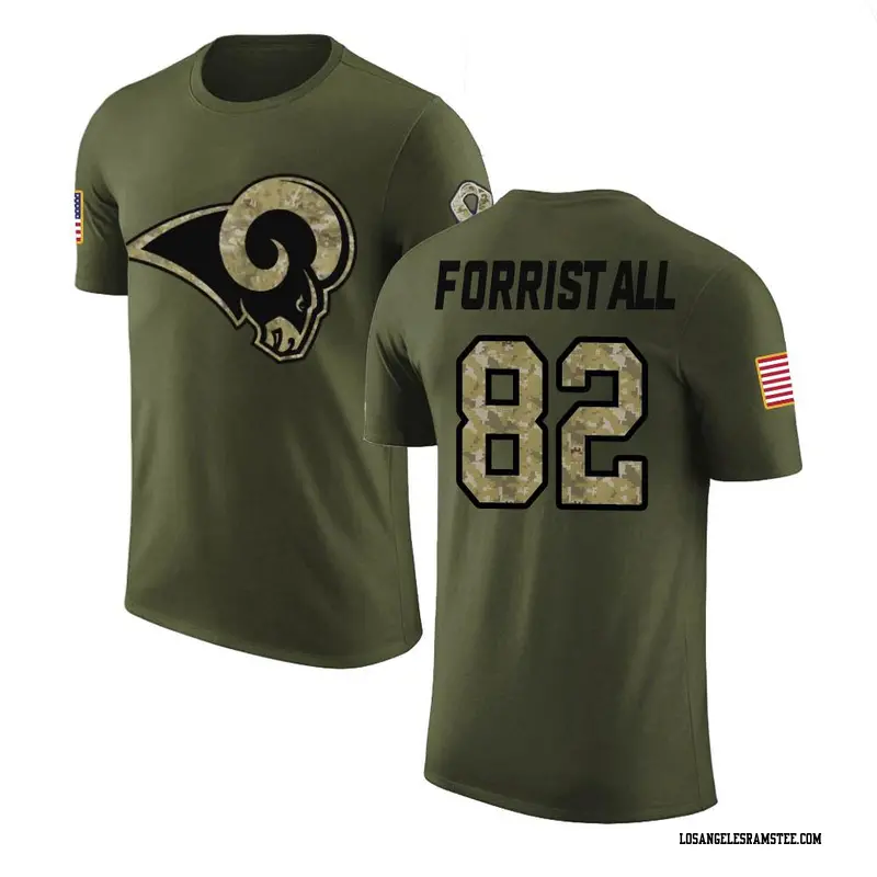 Men's Los Angeles Rams ＃82 Miller Forristall Olive Salute to Service T-Shirt