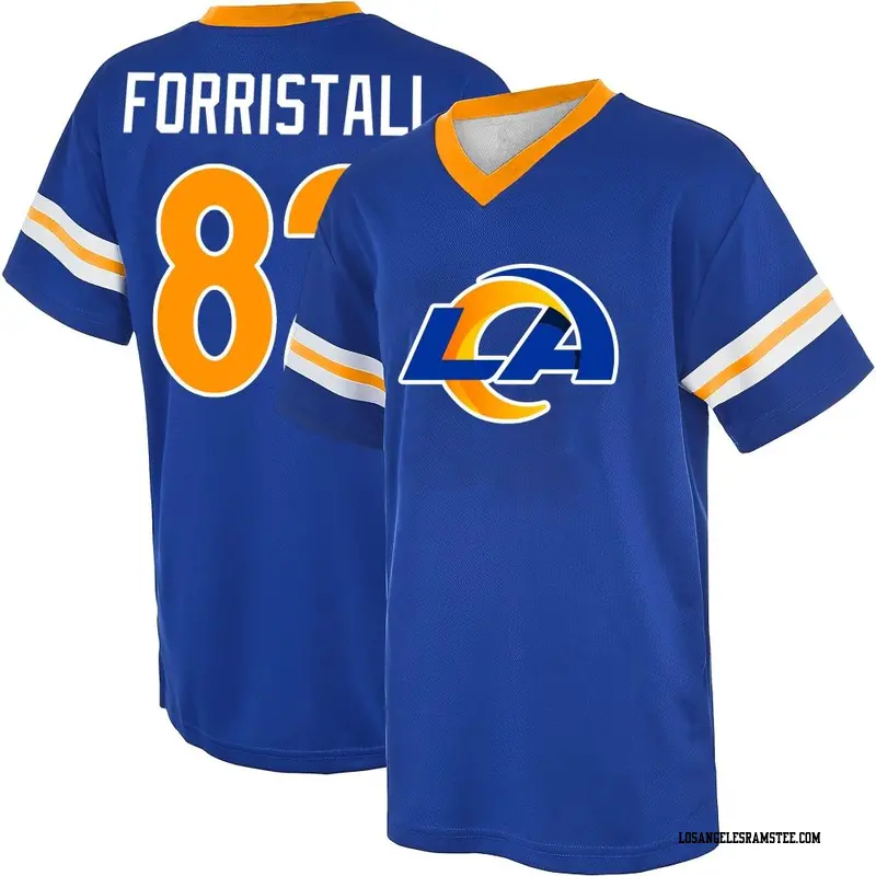 Men's Los Angeles Rams ＃82 Miller Forristall Royal Name & Number Game Day V-Neck T-Shirt