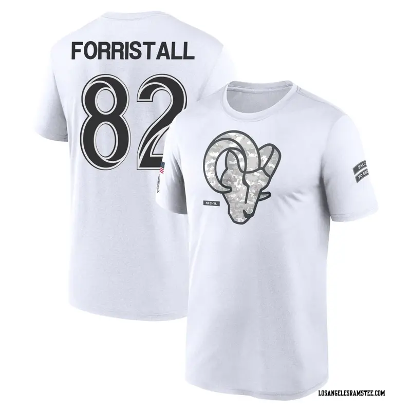 Men's Los Angeles Rams ＃82 Miller Forristall White 2024 Salute to Service Performance T-Shirt