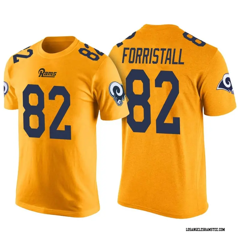 Men's Los Angeles Rams ＃82 Miller Forristall Yellow Color Rush T-Shirt