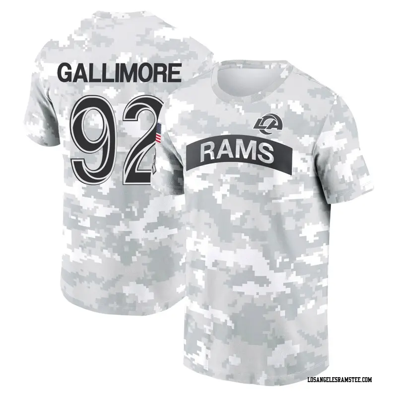 Men's Los Angeles Rams ＃92 Neville Gallimore Camo Arctic 2024 Salute to Service Performance T-Shirt