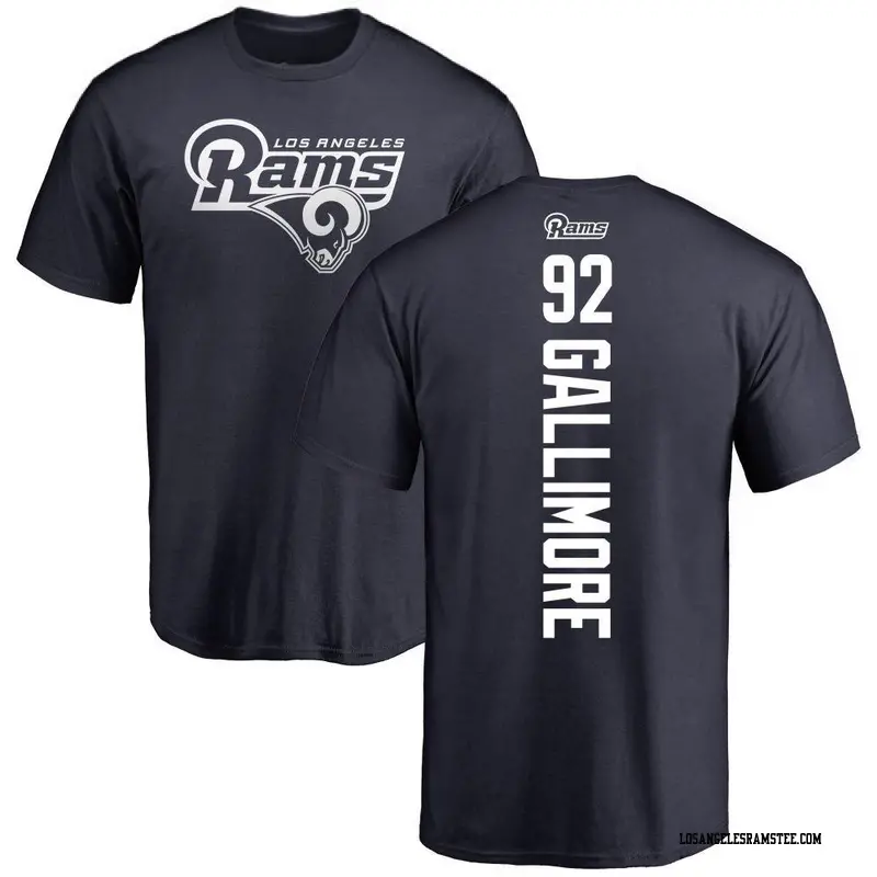 Men's Los Angeles Rams ＃92 Neville Gallimore Navy Backer T-Shirt