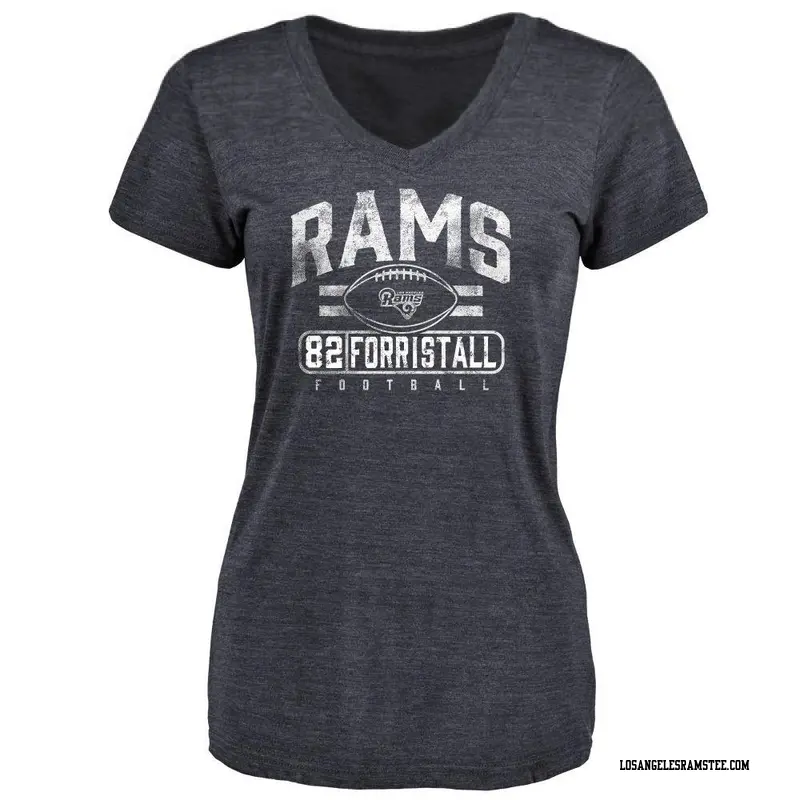 Women's Los Angeles Rams ＃82 Miller Forristall Navy Flanker T-Shirt