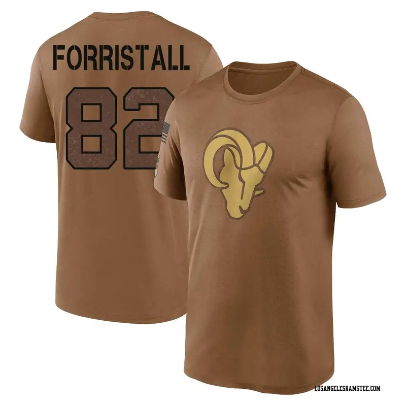 Youth Los Angeles Rams ＃82 Miller Forristall Brown 2023 Salute To Service Performance T-Shirt