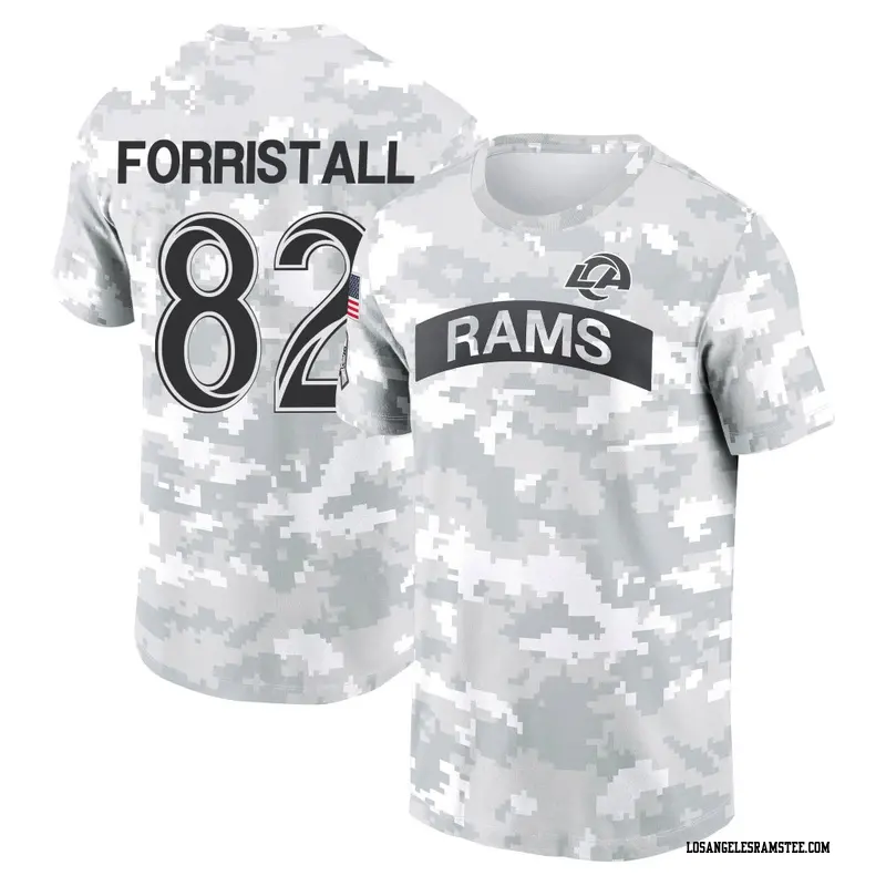 Youth Los Angeles Rams ＃82 Miller Forristall Camo Arctic 2024 Salute to Service Performance T-Shirt