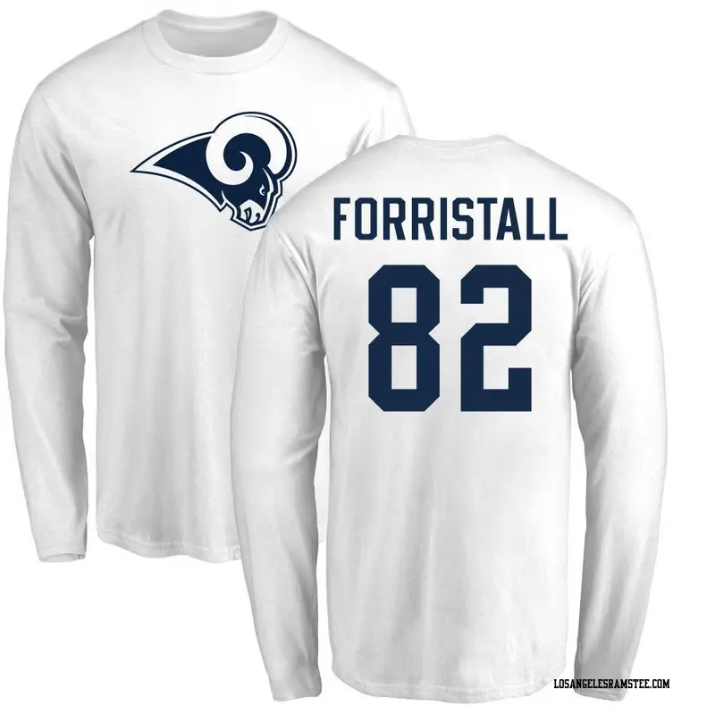 Youth Los Angeles Rams ＃82 Miller Forristall White Name & Number Logo Long Sleeve T-Shirt